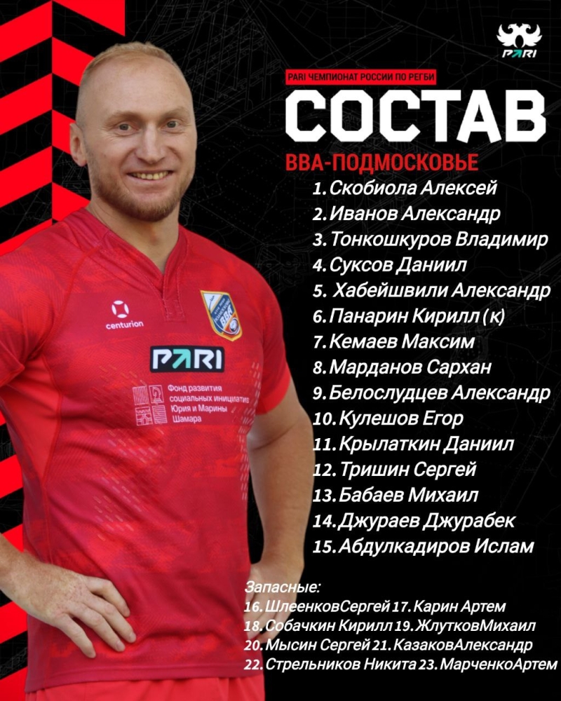Состав команды &laquo;ВВА-Подмосковье&raquo; на матч с &laquo;Динамо&raquo;