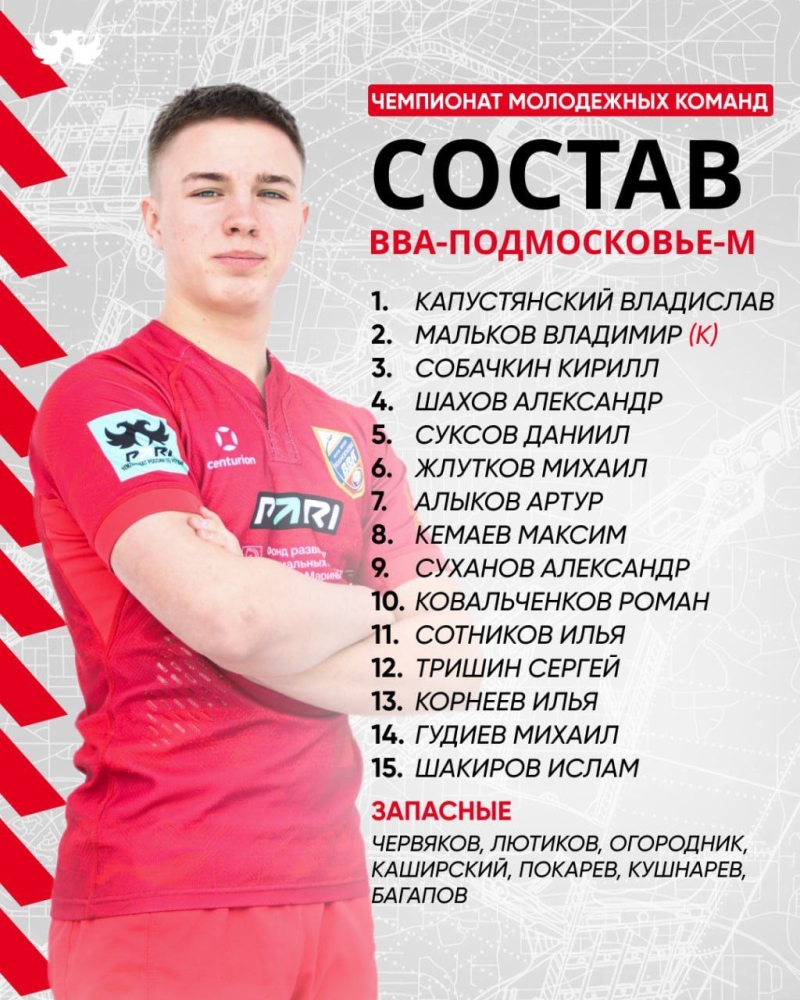 Тренерский штаб &laquo;ВВА-Подмосковья&raquo; определил состав команды на завтрашний матч Чемпионата молодёжных команд с &laquo;Красным Яром-м&raquo;.